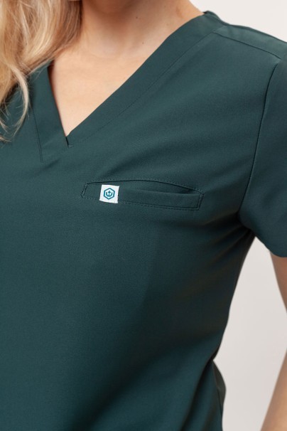 Bluza medyczna damska Uniforms World 109PSX Shelly butelkowa zieleń-3