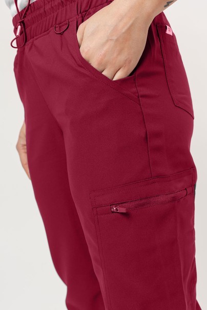 Spodnie medyczne damskie Uniforms World 109PSX Ava jogger burgundowe-4