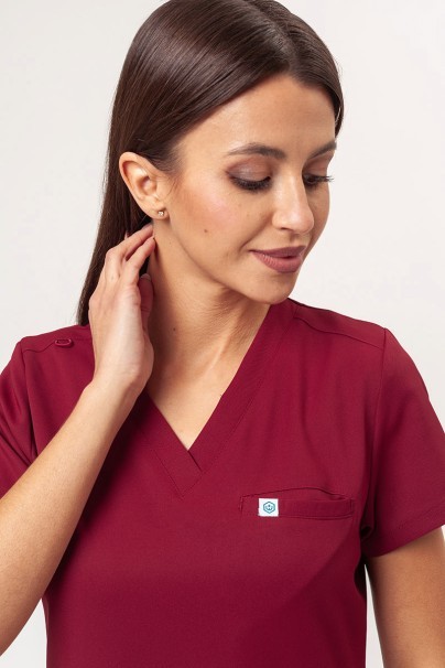 Bluza medyczna damska Uniforms World 109PSX Shelly burgundowa-4