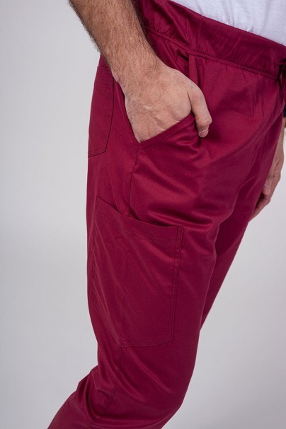 Spodnie medyczne męskie Sunrise Uniforms Active Flow jogger wiśniowe-4