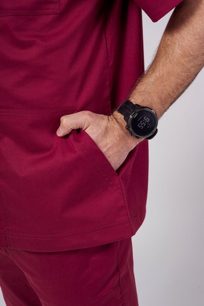 Bluza medyczna męska Sunrise Uniforms Active Flex wiśniowa-5