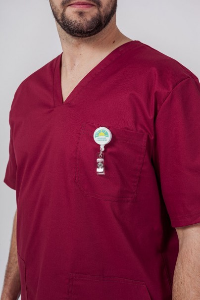 Bluza medyczna męska Sunrise Uniforms Active Flex wiśniowa-4