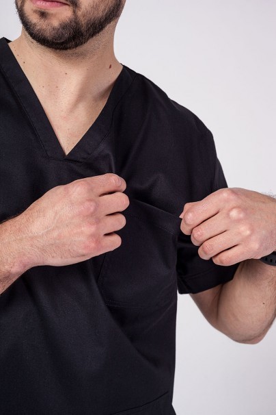 Bluza medyczna męska Sunrise Uniforms Active Flex czarna-4