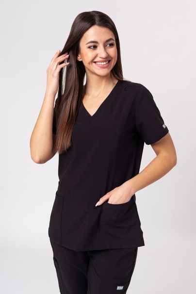 Komplet medyczny damski Maevn Momentum (bluza Double V-neck, spodnie 6-pocket) czarny-7