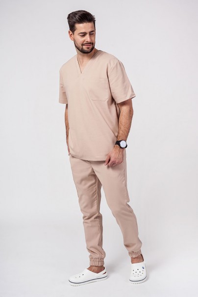 Bluza medyczna męska Sunrise Uniforms Premium Dose beżowa-4