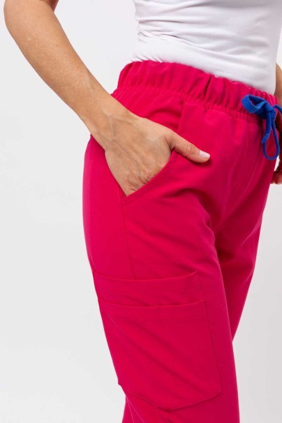 Spodnie medyczne damskie Sunrise Uniforms Premium Vibe jogger malinowe-4