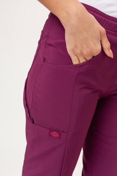 Spodnie medyczne damskie Dickies EDS Essentials Mid Rise wiśniowe-3