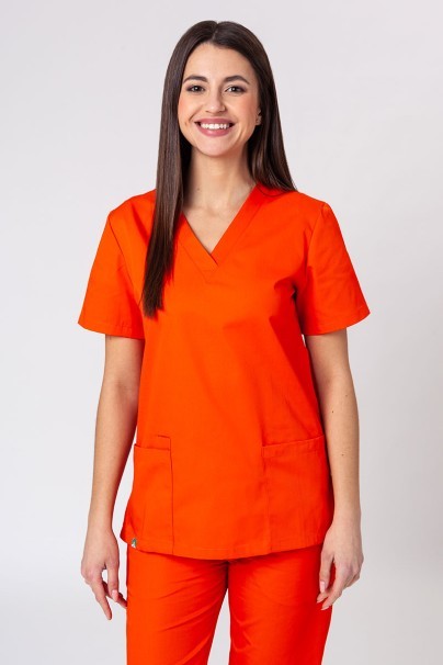 Komplet medyczny damski Sunrise Uniforms Basic Classic (bluza Light, spodnie Regular) pomarańczowy-2