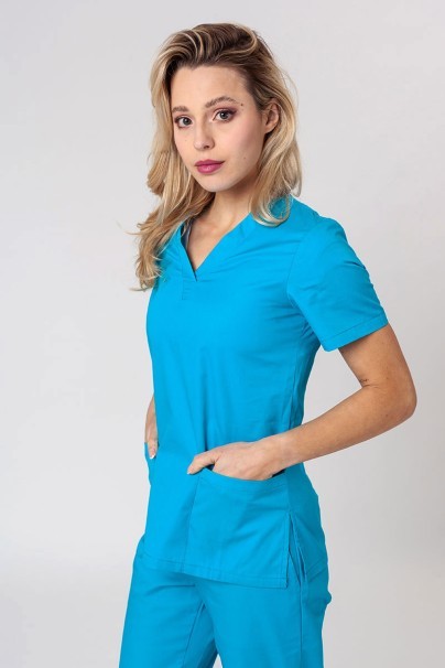 Komplet medyczny damski Sunrise Uniforms Basic Classic (bluza Light, spodnie Regular) turkusowy-2