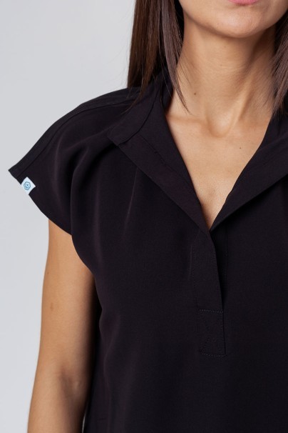 Bluza medyczna damska Uniforms World 518GTK™ Avant czarna (magnetyczne klipsy)-3