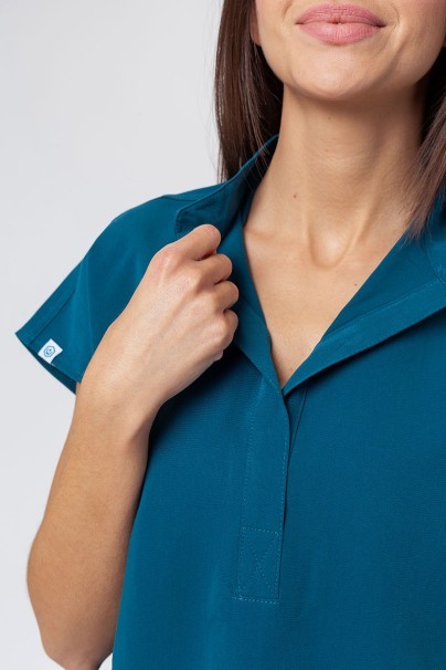 Bluza medyczna damska Uniforms World 518GTK™ Avant karaibski błękit (magnetyczne klipsy)-3