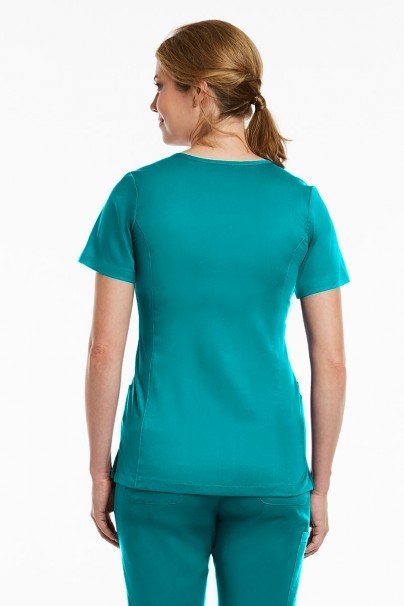 Bluza medyczna damska Maevn Matrix Mock Wrap morski błękit-3