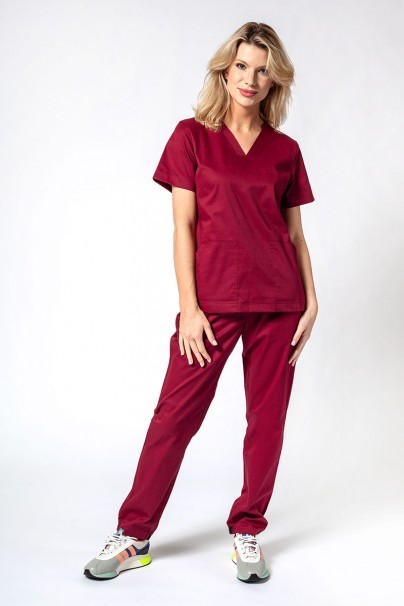 Spodnie medyczne damskie Sunrise Uniforms Active Loose wiśniowe-6