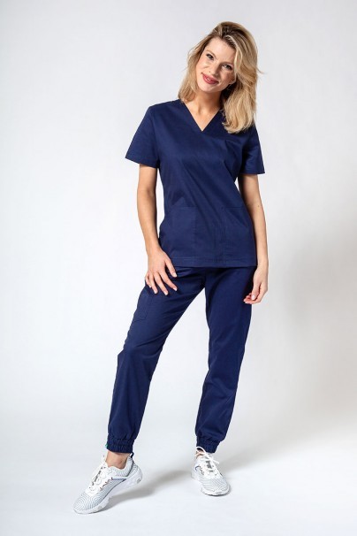 Bluza medyczna damska Sunrise Uniforms Active Bloom ciemny granat-4