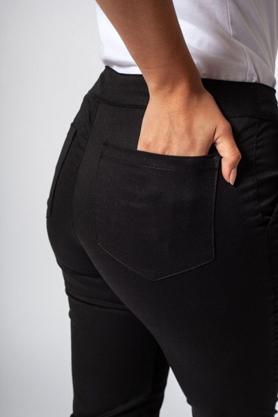 Spodnie medyczne damskie Sunrise Uniforms SLIM (elastic) czarne-4