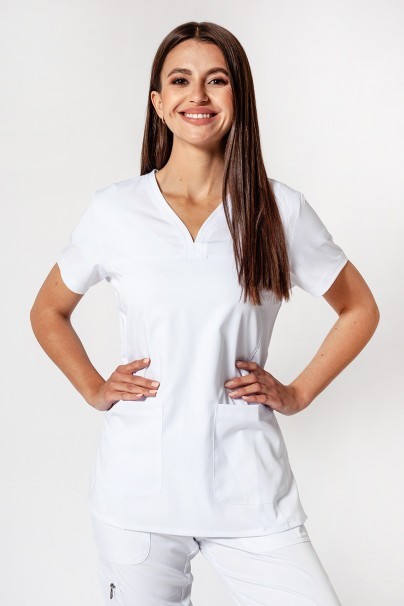 Komplet medyczny Adar Uniforms Ultimate biały (z bluzą Sweetheart - elastic)-2