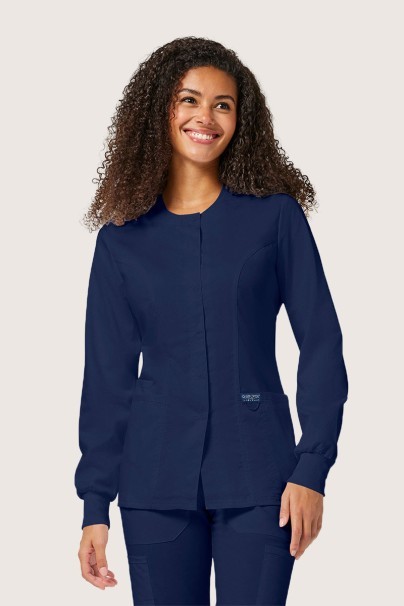 Bluza medyczna damska rozpinana Cherokee Revolution Snap ciemny granat-3