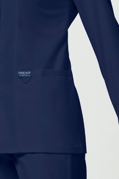 Bluza medyczna damska rozpinana Cherokee Revolution Snap ciemny granat-6