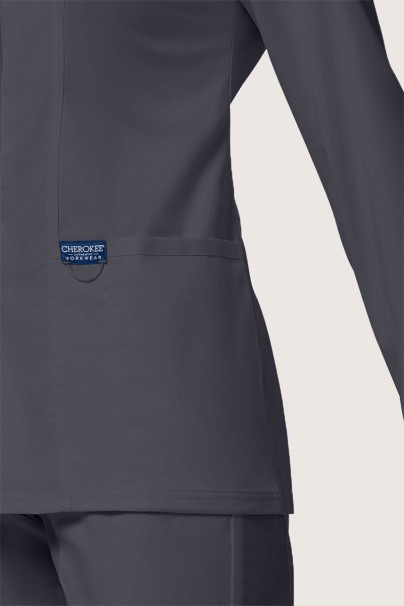 Bluza medyczna damska rozpinana Cherokee Revolution Snap szara-6