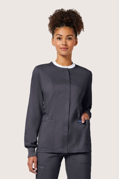 Bluza medyczna damska rozpinana Cherokee Revolution Snap szara-3