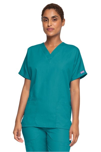 Komplet medyczny damski Cherokee Originals (bluza V-neck, spodnie N.Rise) morski błękit-2