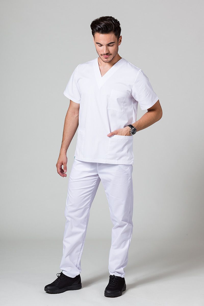Komplet medyczny męski Sunrise Uniforms biały (z bluzą uniwersalną)