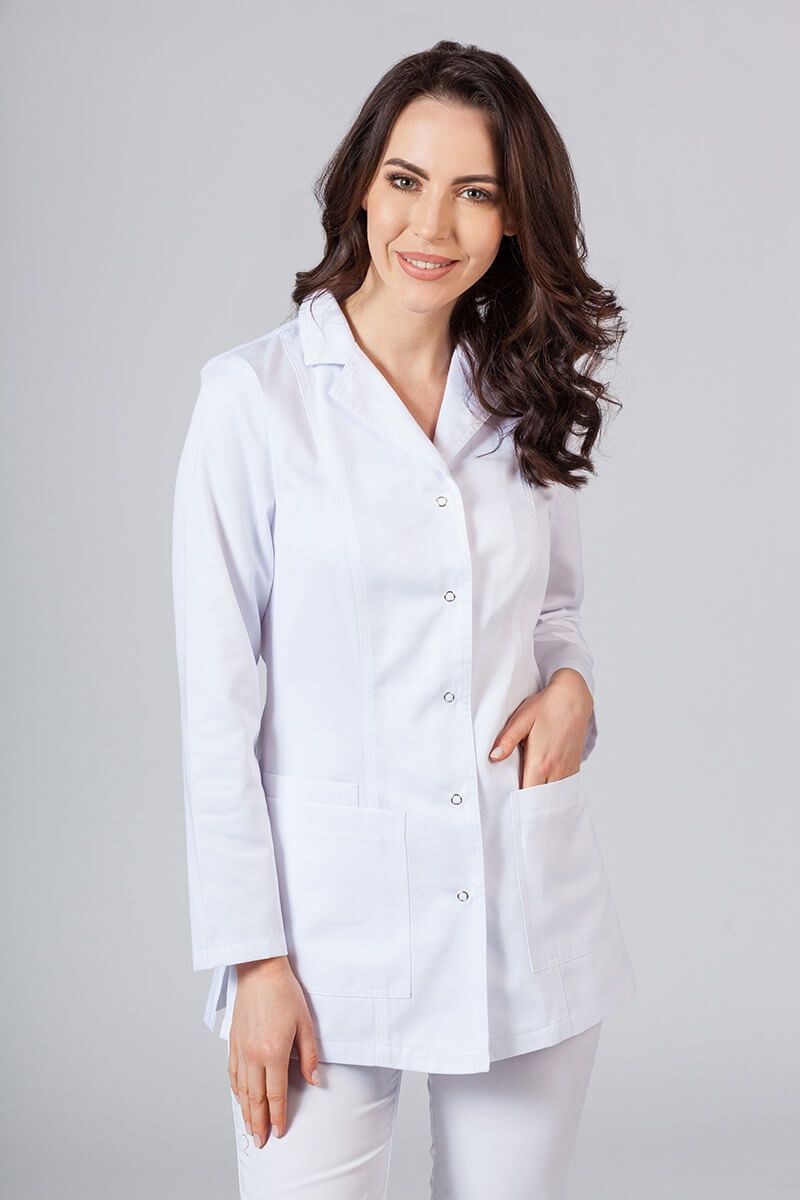 Fartuch medyczny Sunrise Uniforms krótki z długim rękawem biały