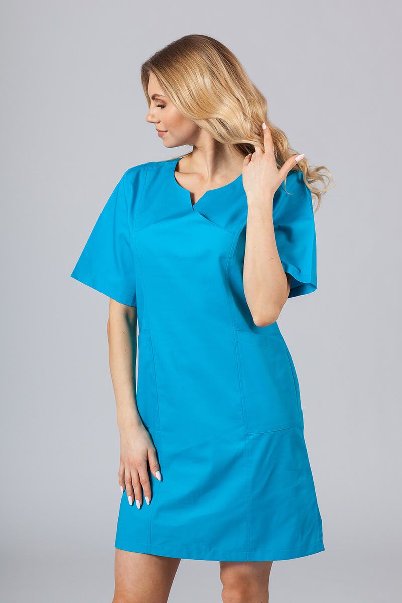 Sukienka medyczna damska klasyczna Sunrise Uniforms turkusowa