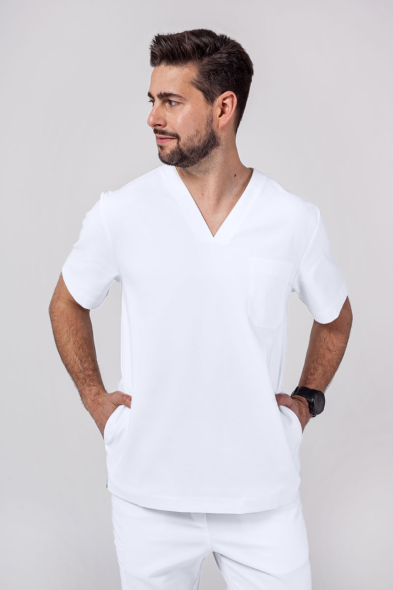 Bluza medyczna męska Sunrise Uniforms Premium Dose biała