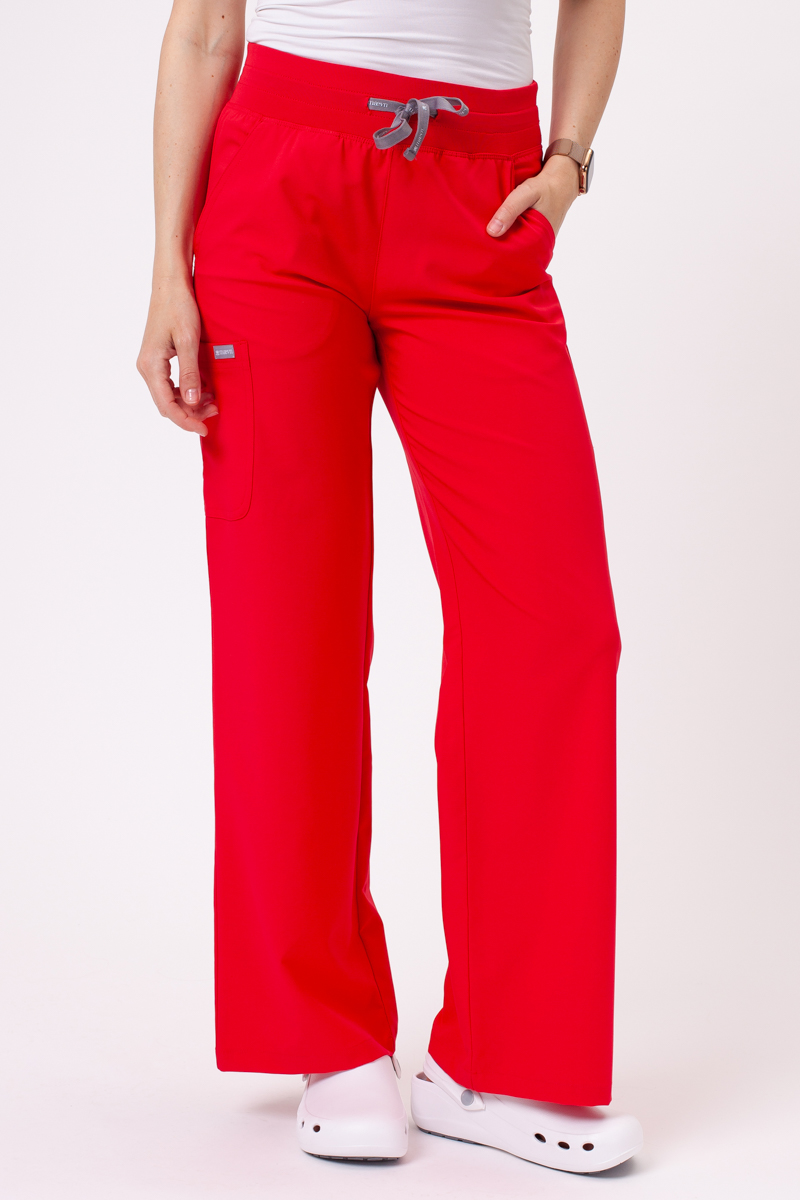 Spodnie medyczne damskie Maevn Momentum Wide Leg czerwone