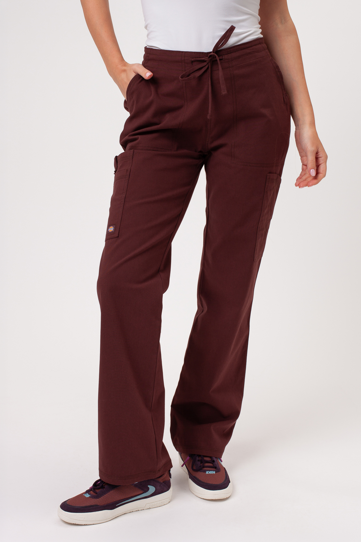 Spodnie medyczne damskie Dickies Forge Straight Leg brązowe