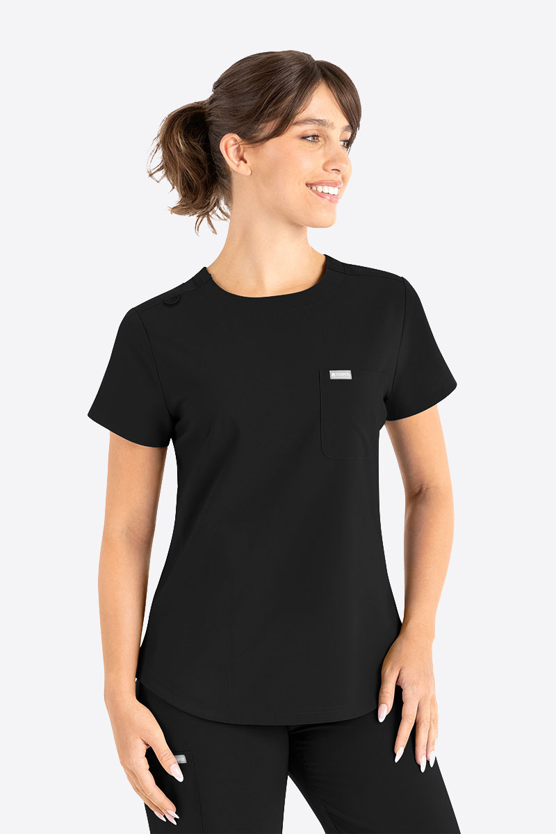 Bluza medyczna damska Maevn Momentum Round Neck czarna