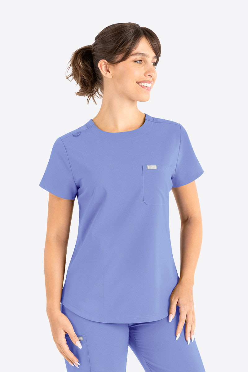 Bluza medyczna damska Maevn Momentum Round Neck klasyczny błękit