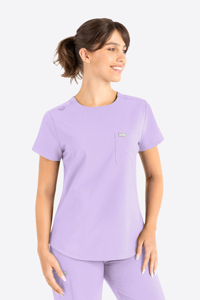 Bluza medyczna damska Maevn Momentum Round Neck lawendowa
