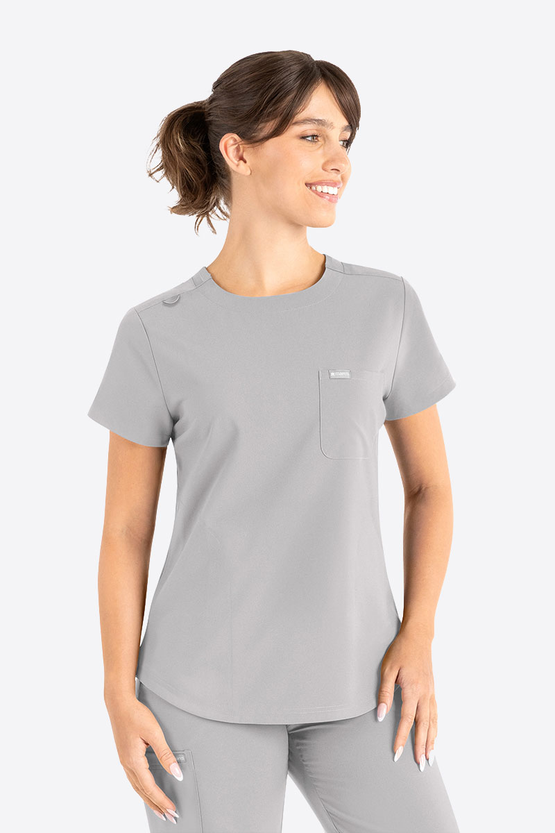 Bluza medyczna damska Maevn Momentum Round Neck popielata