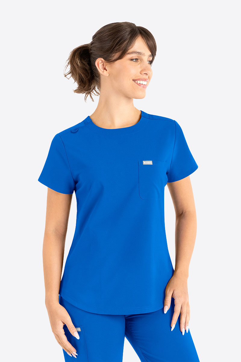 Bluza medyczna damska Maevn Momentum Round Neck królewski granat