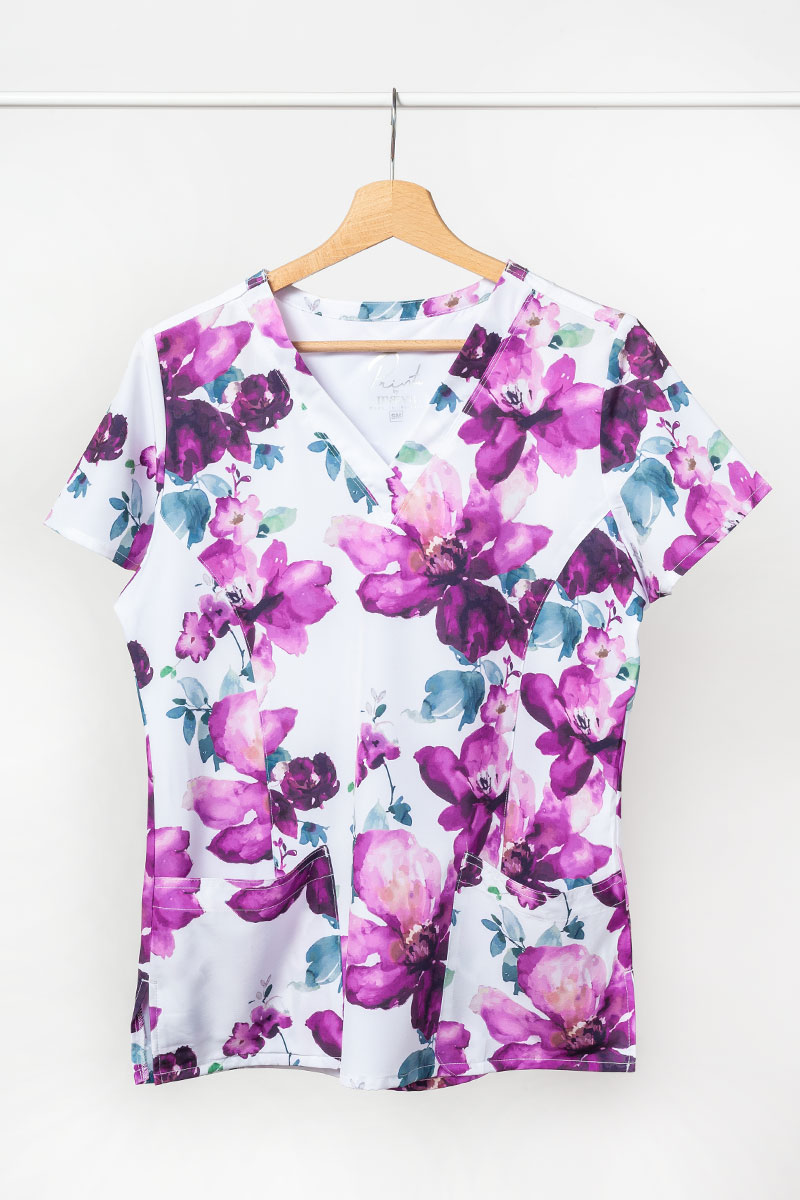 Kolorowa bluza damska Maevn Prints fioletowy ogród