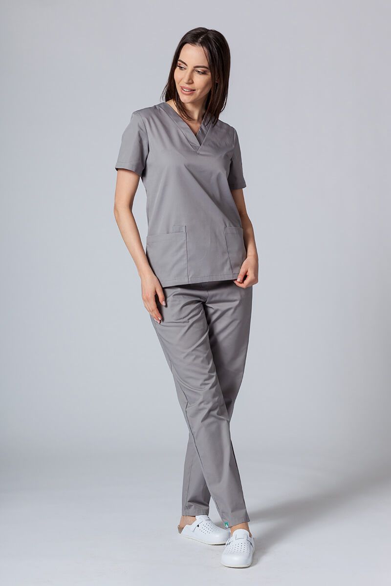 Komplet medyczny damski Sunrise Uniforms Basic Classic (bluza Light, spodnie Regular) szary