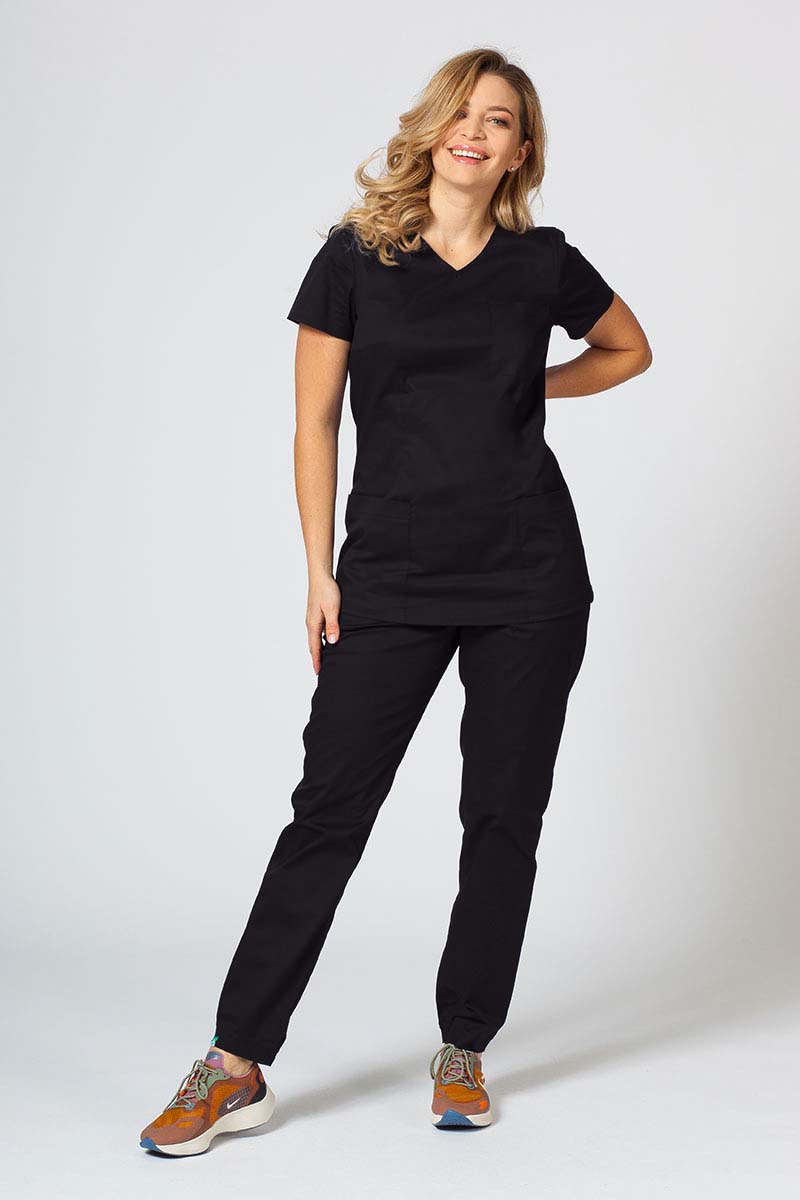 Komplet medyczny damski Sunrise Uniforms Active II (bluza Fit, spodnie Loose) czarny