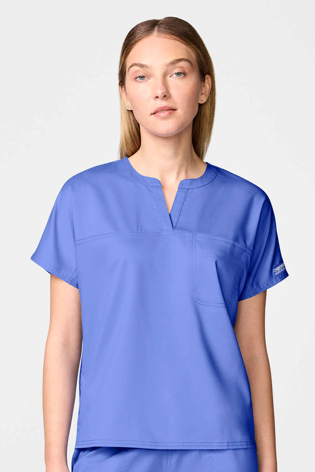 Bluza medyczna damska Cherokee Revolution Mandarin Collar klasyczny błękit