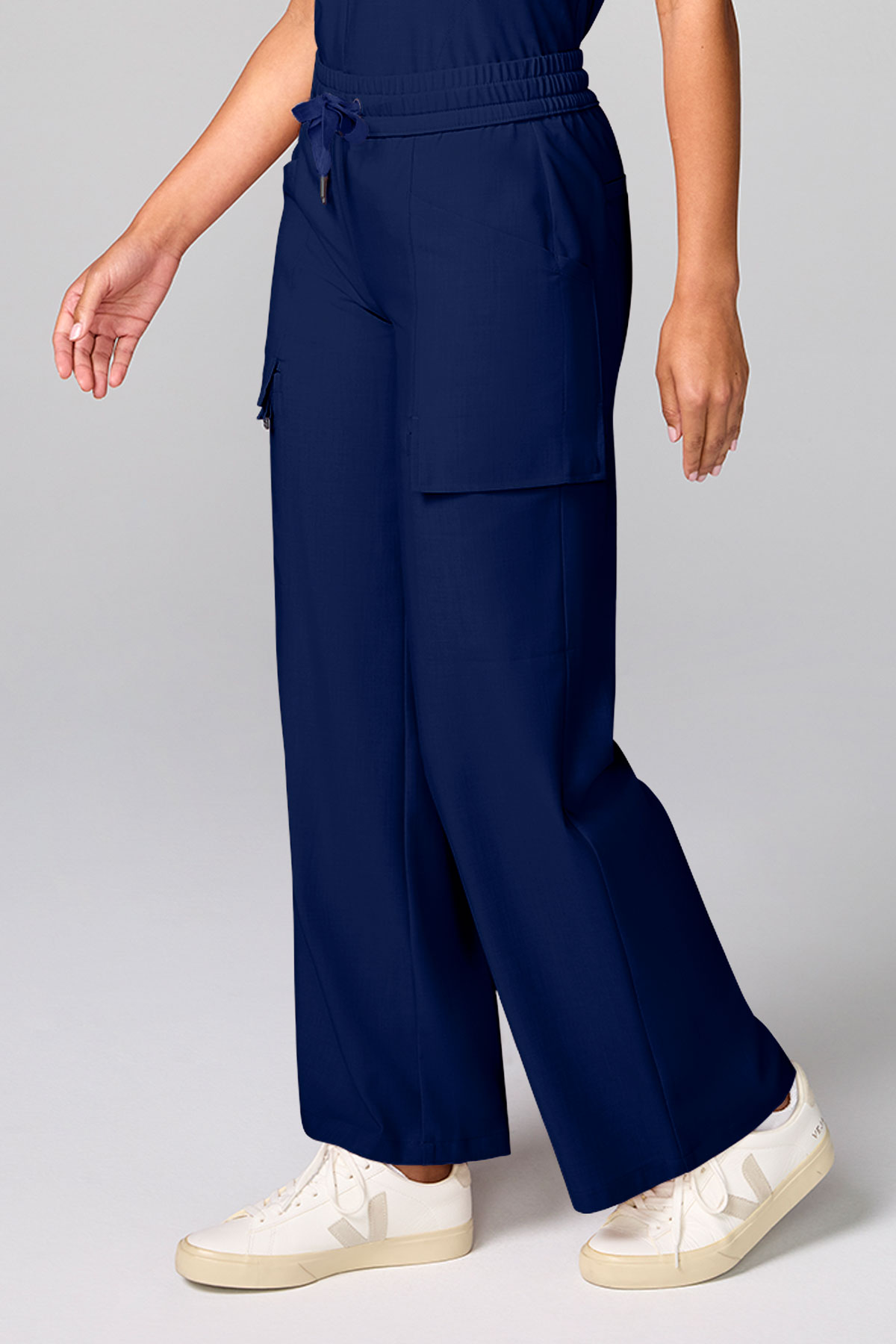 Spodnie medyczne damskie Healing Hands Wide Leg Petite ciemny granat