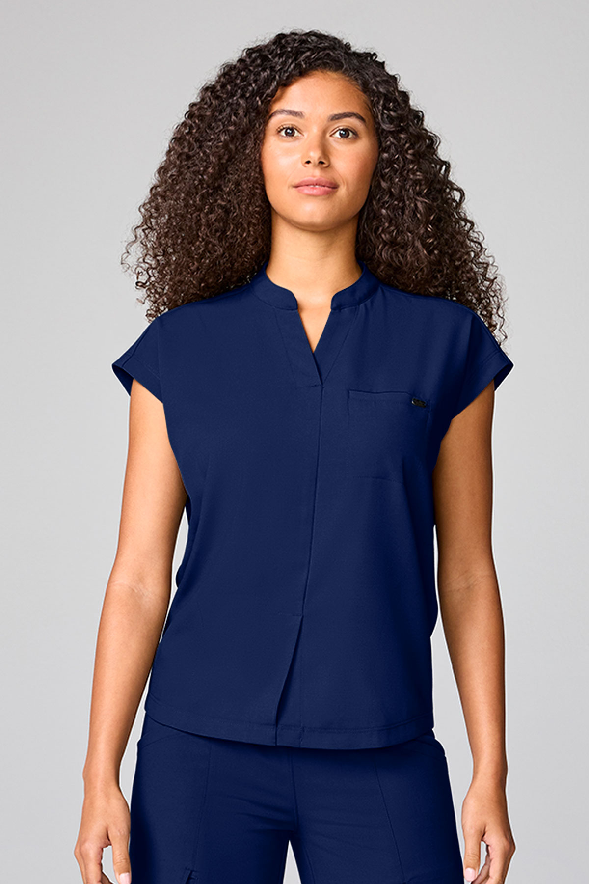 Bluza medyczna damska Healing Hands Mandarin Collar ciemny granat