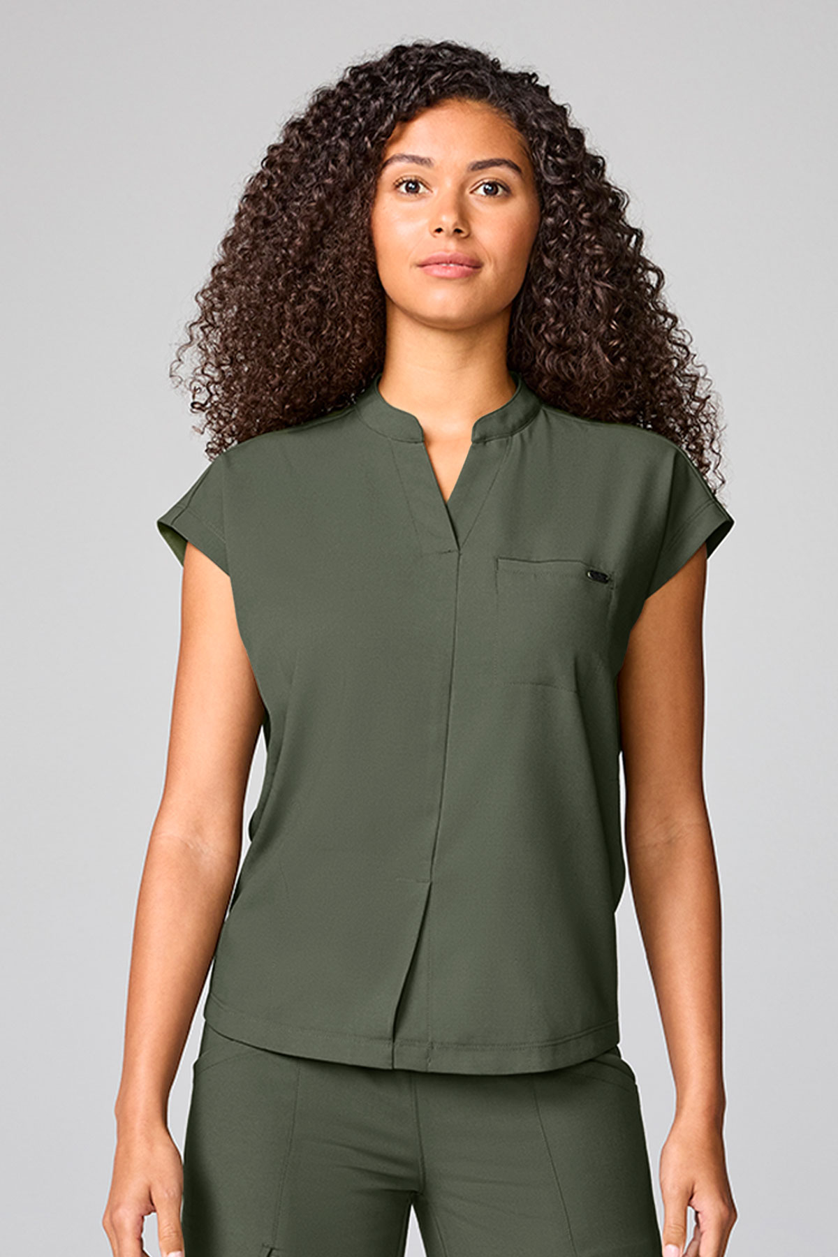 Bluza medyczna damska Healing Hands Mandarin Collar oliwkowa