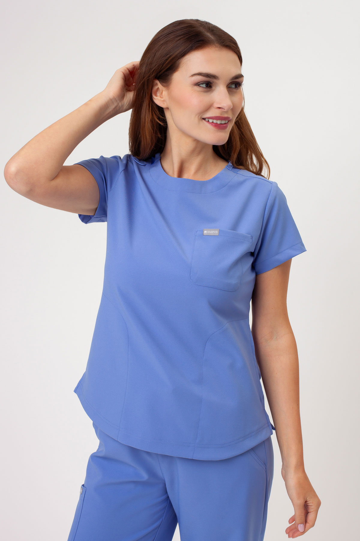 Bluza medyczna damska Maevn Momentum Round Neck klasyczny błękit