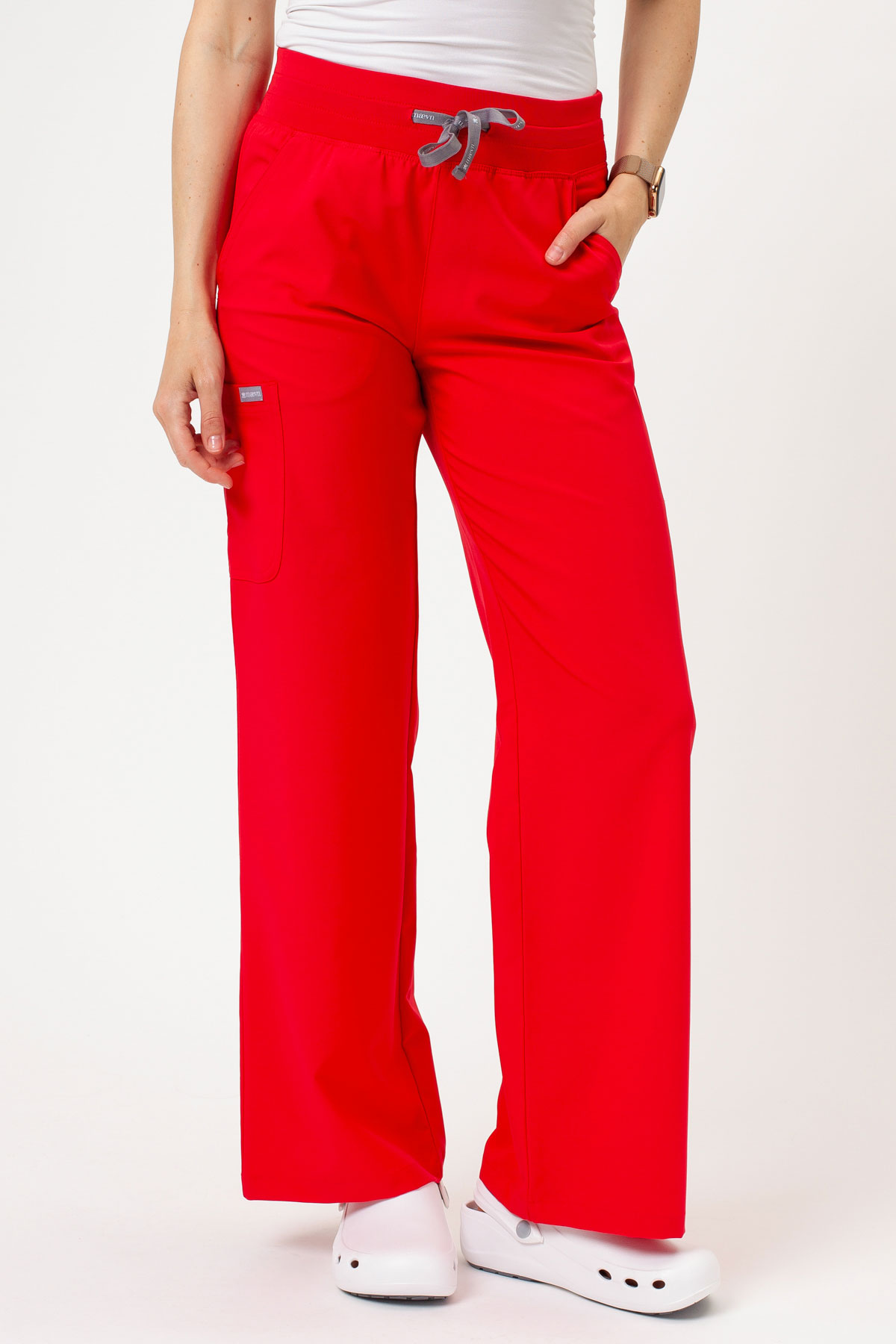 Spodnie medyczne damskie Maevn Momentum Wide Leg czerwone