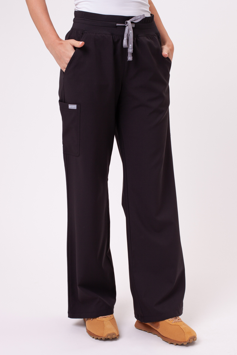 Spodnie medyczne damskie Maevn Momentum Wide Leg czarne