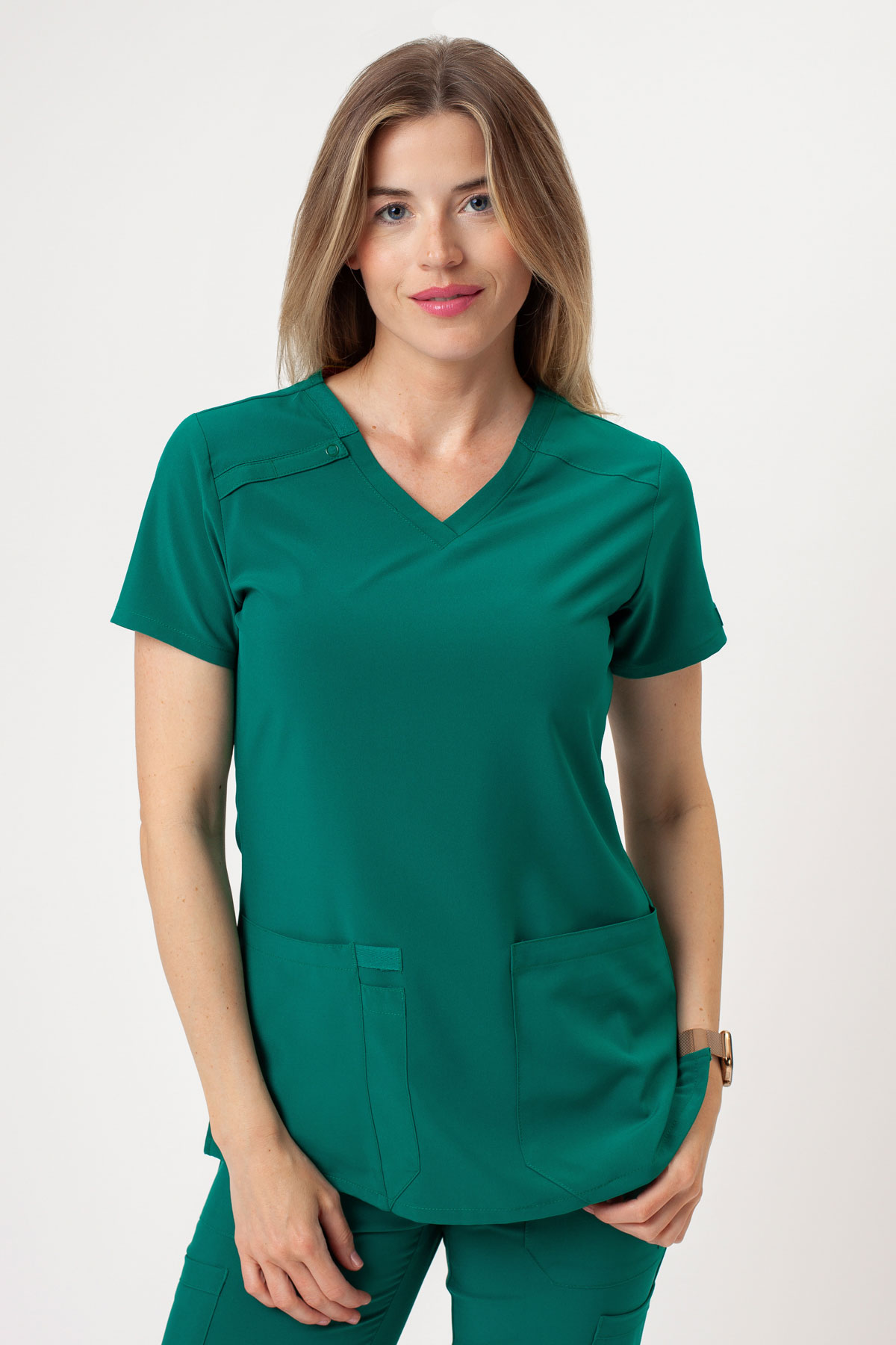 Bluza medyczna damska Dickies EDS Essentials V-neck zielona