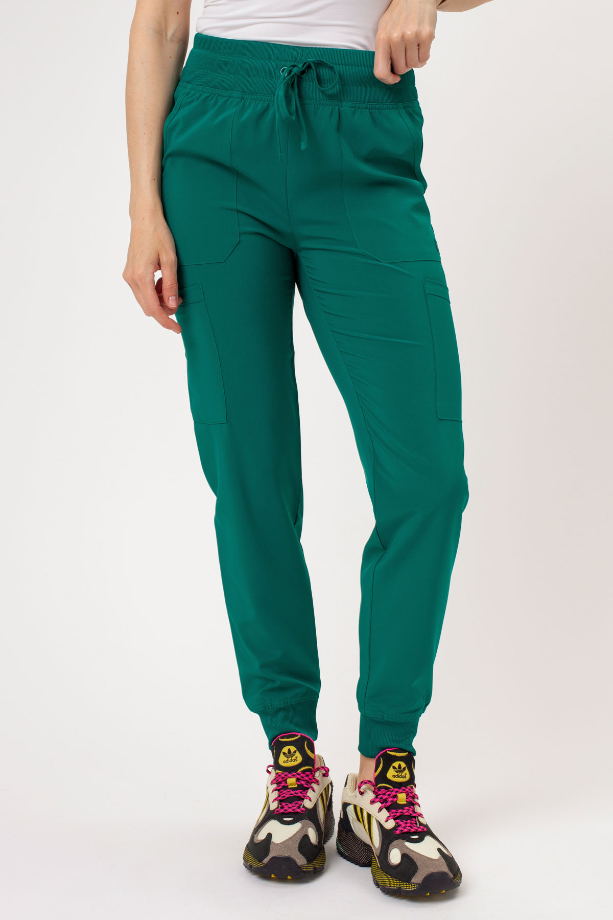 Spodnie medyczne damskie Dickies EDS Essentials Mid Rise jogger zielone