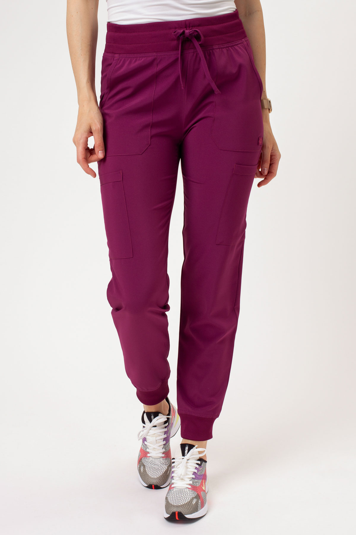 Spodnie medyczne damskie Dickies EDS Essentials Mid Rise jogger wiśniowe