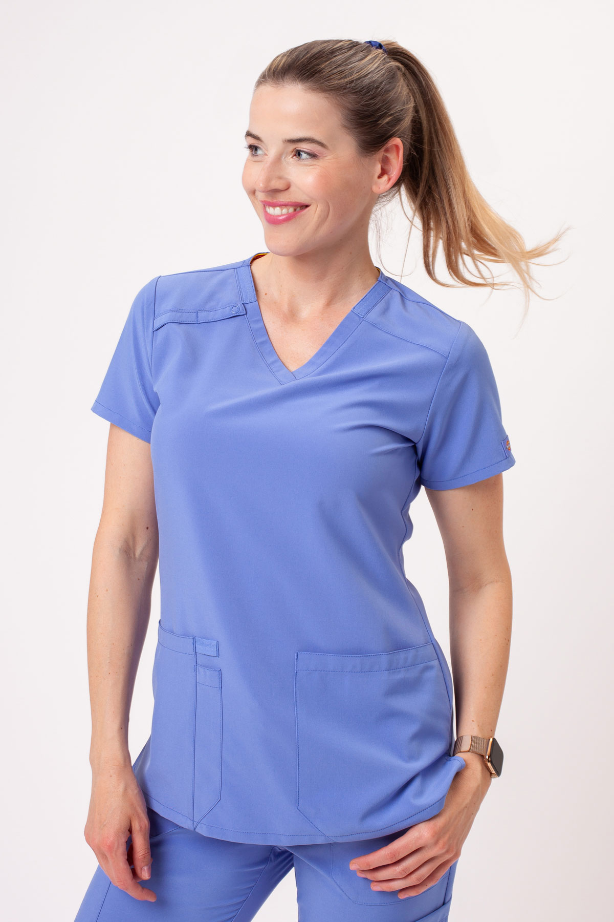 Bluza medyczna damska Dickies EDS Essentials V-neck klasyczny błękit